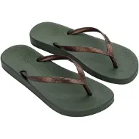 Ipanema Anatomic Tan Dames Slippers - Green/Bronze