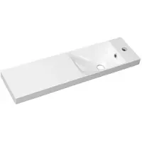 Sapho Agos Cultured Marble Wastafel 80x22cm, wit/links/rechts