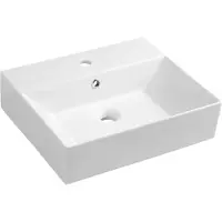 Aqualine Sistema - Wastafel 50x42 cm, met 1 kraangat, wit 10SF50051