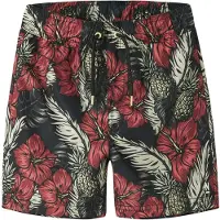 Name it KIDS gebloemde zwemshort zwart/rood Jongens Polyester Bloemen - maat 116