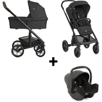 Joie Kinderwagen Chrome2 Trio 3-in-1 Raven incl. i-Snug2 Autostoel, Adapterset & Regenhoes