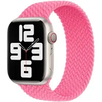 Apple Gevlochten solobandje voor de Watch | 44/45/46/49 mm - Maat 4 - Flamingo