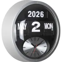 Karlsson Klok Round Flip Silver