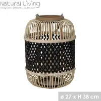 Natural Living "" Bamboe- en metalen lantaarn YOKO zwart Ø27 cm x H38 cm