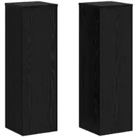vidaXL Plantenstand 2 st Zwart eiken 25 x 25 x 80 cm Bewerkt hout