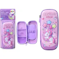 Lean Toys 3d Eenhoorn Etui Opvouwbaar Paars 23x10x5 Cm