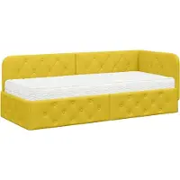 vidaXL Hoek Bed Frame Geel 80 x 200 cm Fluweel