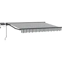 vidaXL Handbediende luifel met LED's Antraciet en Wit 3 x 2,5 m