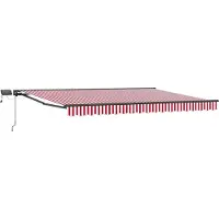 vidaXL Handbediende luifel met LED's Rood, Wit, Anthraciet 4,5 × 3 m