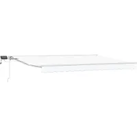 vidaXL Handbediende luifel met LED's Wit 4,5 × 3,5 m