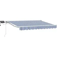 vidaXL Handbediende luifel met LED's Blauw en Wit 2,5 x 2 m