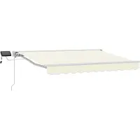 vidaXL Handbediende luifel met LED's Crème en Wit 3,5 x 2,5 m
