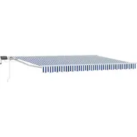 vidaXL Handbediende luifel met LED's Blauw en Wit 5 × 3,5 m