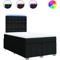 vidaXL Boxspring met matras stof zwart 120x190 cm