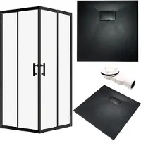 Badland Bad Land HELA VIDAR douchecabine set - vierkant - 80 x 80 x 193 cm - zwart