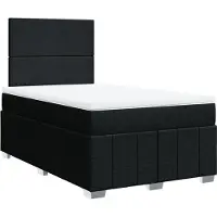 vidaXL Boxspring met matras stof zwart 120x200 cm