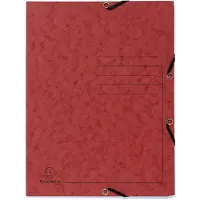 Exacompta 3-klepsmap elastiek 55405E Rood Gewafeld karton 25 Stuks