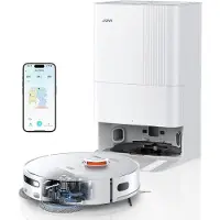 Jonr T5 Pro robotstofzuiger met dweilfunctie, 8150 Pa zuigkracht met heteluchtdroging, anti-klit zijborstel, obstakelvermijding, LiDAR-navigatie, alles-in-één basisstation