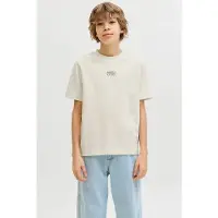 Jack & Jones JUNIOR T-shirt met backprint beige Jongens Polyester Ronde hals - maat 128