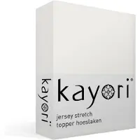 Kayori Topper Hoeslaken Shizu Offwhite (Jersey)-1-persoons (90/100 x 200/210/220 cm)