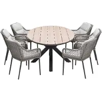 Garden Impressions Pemba tuinset 7-delig - Tulli tuintafel 220x115xH75 cm - light teak vironwood