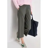 Cecil Dames 3/4 High Waist broek met wijde pijpen in Loose Fit - Groen - XXL