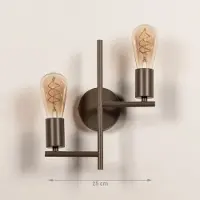 Lumidora Wandlamp 75451 - Voor binnen - BRILO - 2 Lichts - E27 - Bruin - Metaal