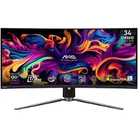 MSI MAG 341CQPDE QD-OLED Gaming monitor Energielabel G (A - G) 86.9 cm (34.2 inch) 3440 x 1440 Pixel 16:9 0.03 ms HDMI, DisplayPort, Hoofdtelefoonaansluiting,