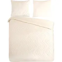 Pure Dekbedovertrek Micropercal Zigzag - ecru 240x200/220cm