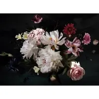 Living Walls Fotobehang bloemen zwart geel, Fotobehang met rozen in roze zwart, 3D bloemenbehang, 3,5 x 2,55 m, BRICOFLOR.nl