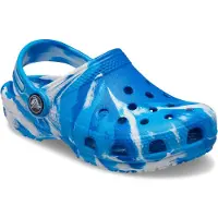 Crocs Classic Marbled Clogs Kids, blauw/wit 2021 EU 32-33 Casual sandalen