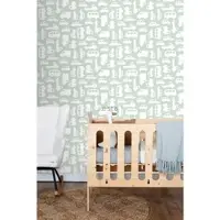 ESTAhome behang auto's mintgroen - 53 cm x 10.05 m - 139046