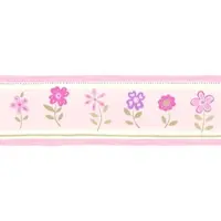 ESTAhome zelfklevende behangrand bloemen licht roze - 500 x 17.6 cm - 170001