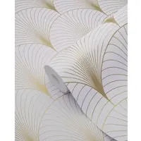 ESTAhome behang art deco motief lila paars en goud - 53 cm x 10.05 m - 139576