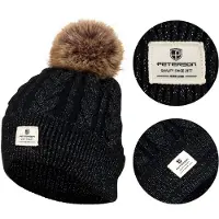 Peterson - Damesmuts met Pompon - Zwart - Elegant
