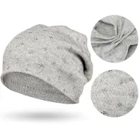 Peterson - Modieuze Beanie - Grijs - Slouchy Stijl - Met Kristallen