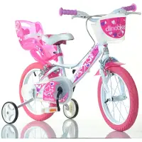 Dino Bikes Dino Meisjesfiets Little Heart 16 Inch Roze Roze Metaal Kinderfiets