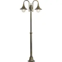 QAZQA Klassieke buitenlantaarn zwart met antiek goud 200cm 2-lichts IP44 - Daphne