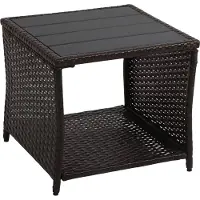 Relaxdays Balkontafel, polyrotan, bruin-zwart