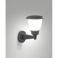 FABAS LUCE Wandlamp buiten Thiago, dimbaar, zwart, Aluminium, Modern, Wandlamp buiten