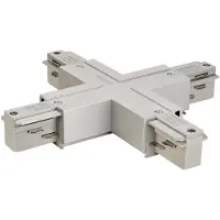 SLV Onderdeel | EUTRAC X-verbinder met voedingsmogelijkheid, zilvergrijs | EUTRAC SYSTEM