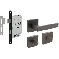 Intersteel Compleet deurklinkset Hera antraciet toilet