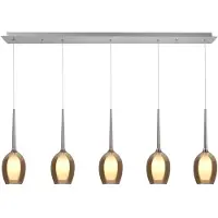 Highlight Hanglamp Belle Nikkel 5 Lichts Recht