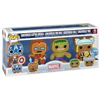 Funko POP! Pop! 4 Pack: Marvel - Holiday Gingerbread - Glow in the Dark Exclusive