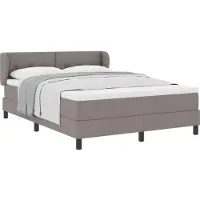 vidaXL Boxspring bed met matras met hoofdeinde Taupe 140 x 190 cm Stof