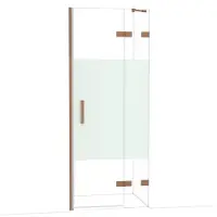 Maxaro Diamond Douchedeur | 80 cm Glanzend koper Helder met matte strook Draaideur
