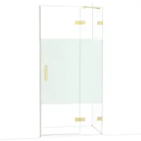 Maxaro Diamond Douchedeur | 100 cm Glanzend lichtgoud Helder met matte strook Draaideur