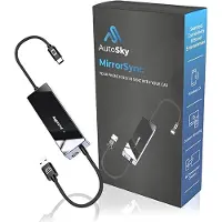 AutoSky Smartphone Mirroring Adapter – Draadloze CarPlay & Android Auto – Compacte Plug-and-Play Autoadapter