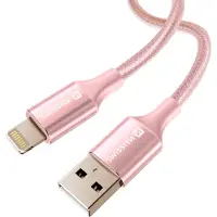 Swissten Lightning naar USB kabel - 1.5M - Gevlochten kabel geschikt voor iPhone 11/12/13/14 - Versie 2.0 - Roze