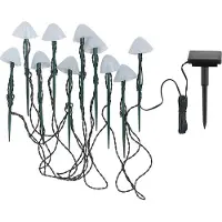 Lumisky Champy - Mini-paddestoelenslinger - 10 stuks zonnecellen - Warm wit (10 stuks)